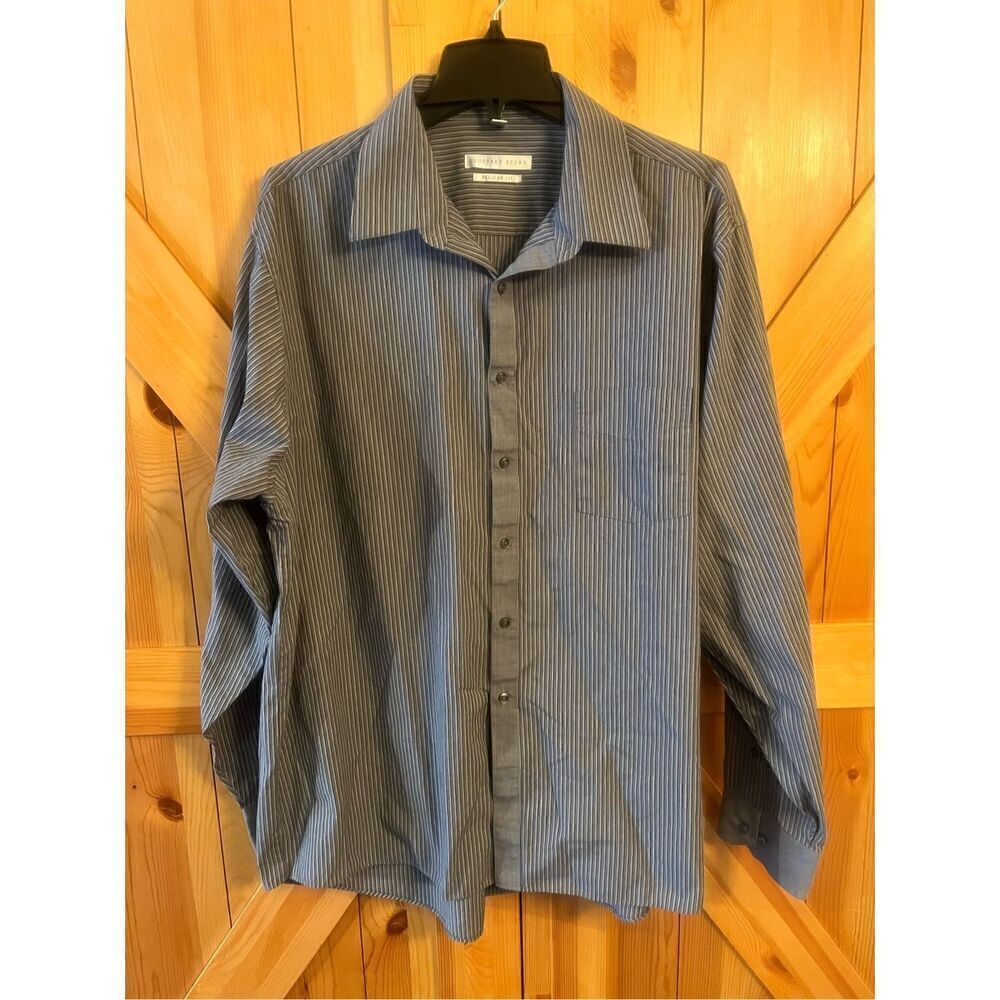 GEOFFREY BEENE Regular Fit Long Sleeve Button Front Dress Shirt 18 36/37 (3306)